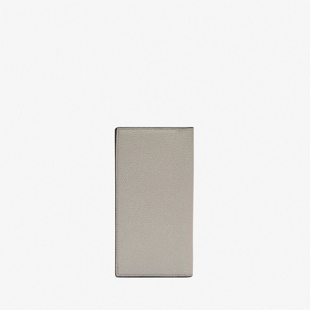 Valextra Portafoglio bifold verticale in Pelle Grigio chiaro | Valextra ACQUISTA ORA