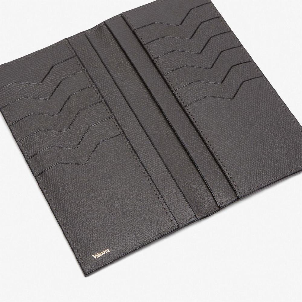 Valextra Portafoglio verticale bifold in Pelle Grigia | Valextra Latest stili