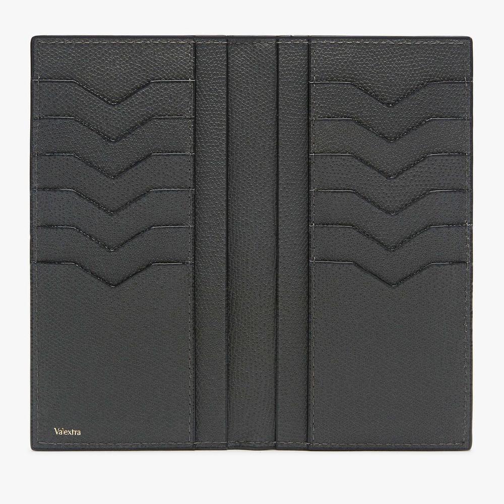 Valextra Portafoglio verticale bifold in Pelle Grigia | Valextra Latest stili