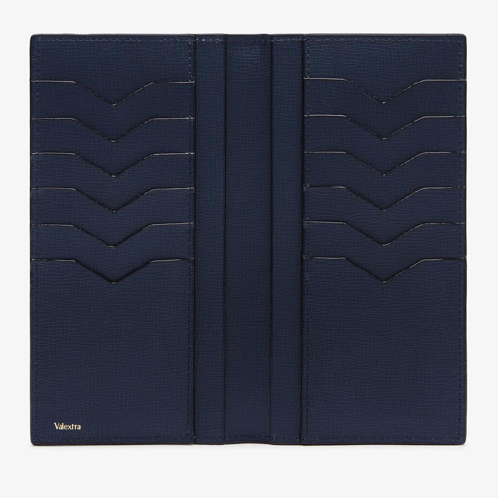 Valextra Portafoglio verticale Bifold in Pelle Blu | Valextra Promozione temporanea