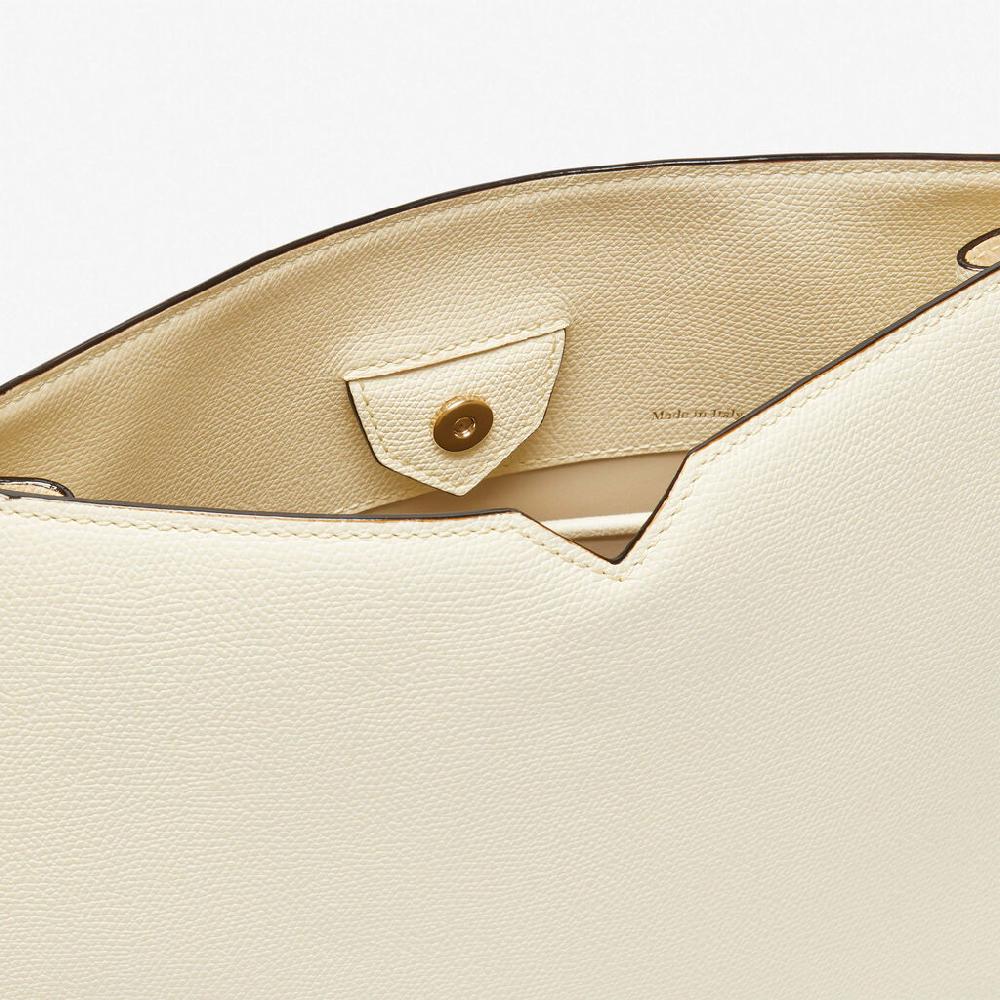 Valextra Borsa a spalla Media in Pelle Bianca | Valextra Hobo Only for today