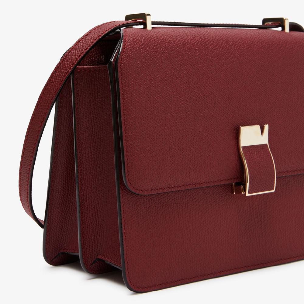 Valextra Borsa a tracolla da Donna di Lusso in Pelle Bordeaux | Valextra Solo un giorno rimasto