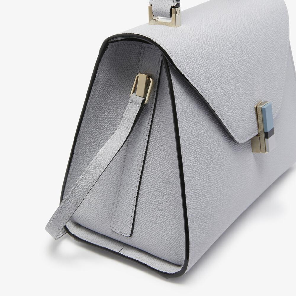 Valextra Borsa a mano da Donna in Pelle Grigia | Valextra Iside Duty-free