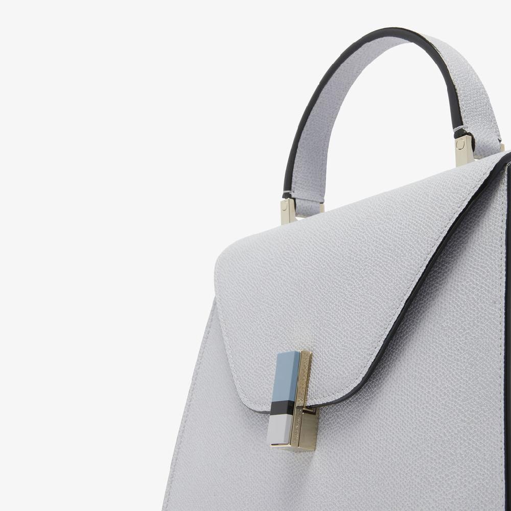 Valextra Borsa a mano da Donna in Pelle Grigia | Valextra Iside Duty-free