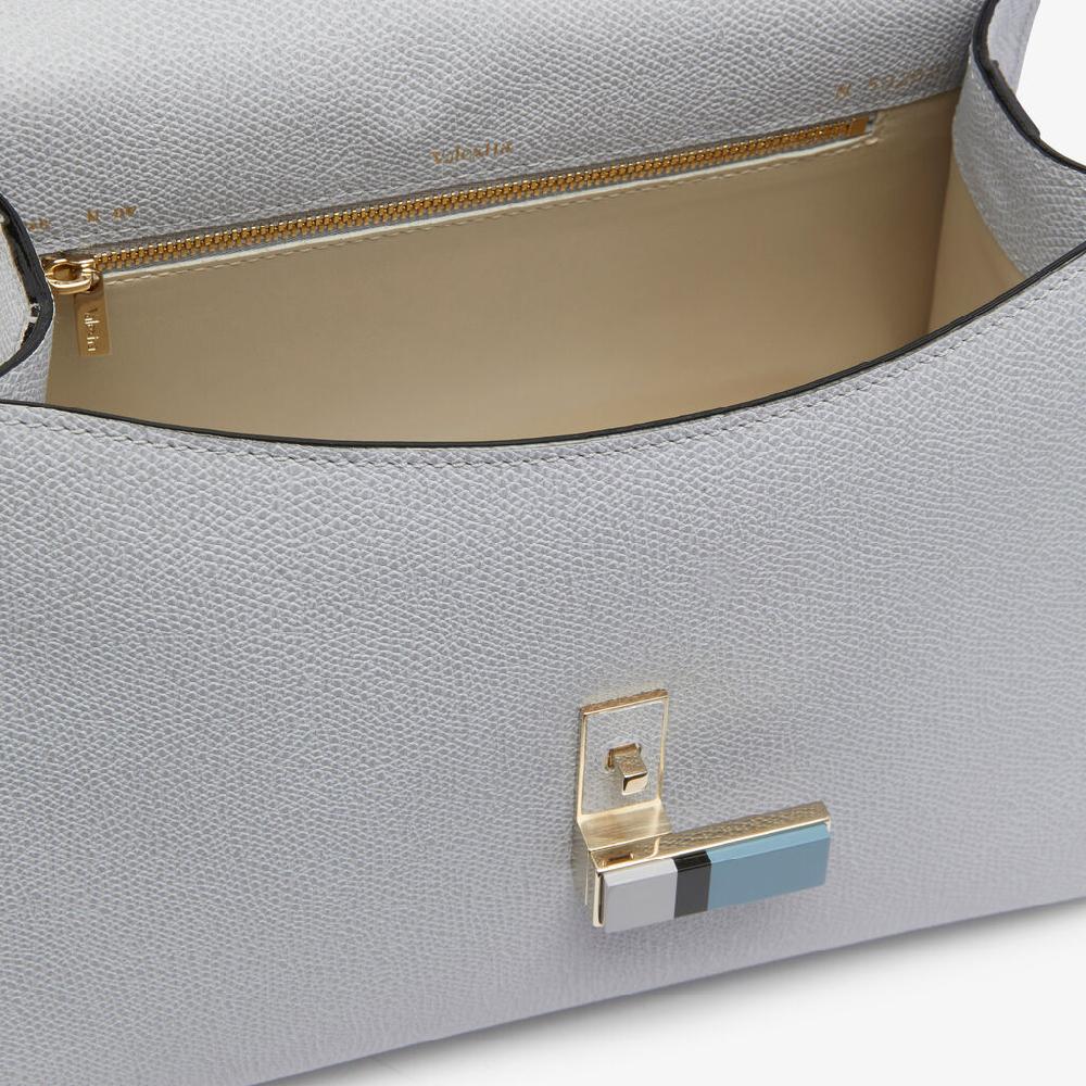 Valextra Borsa a mano da Donna in Pelle Grigia | Valextra Iside Duty-free