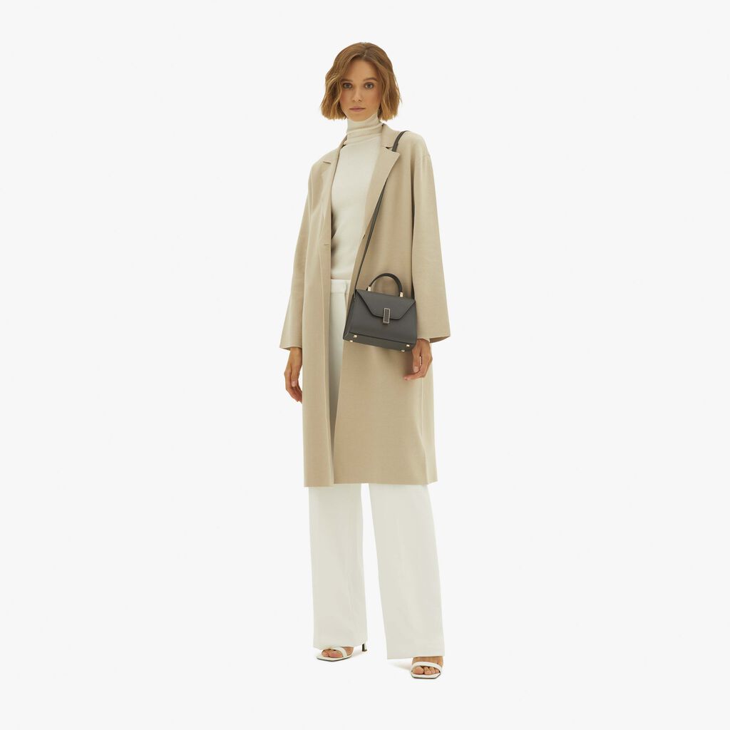Valextra Borsa a mano elegante in Pelle Grigia | Valextra Iside Sconti questo mese
