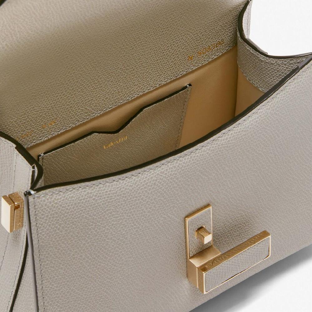 Valextra Borsa a mano Micro in Pelle Grigia | Valextra Iside Italia