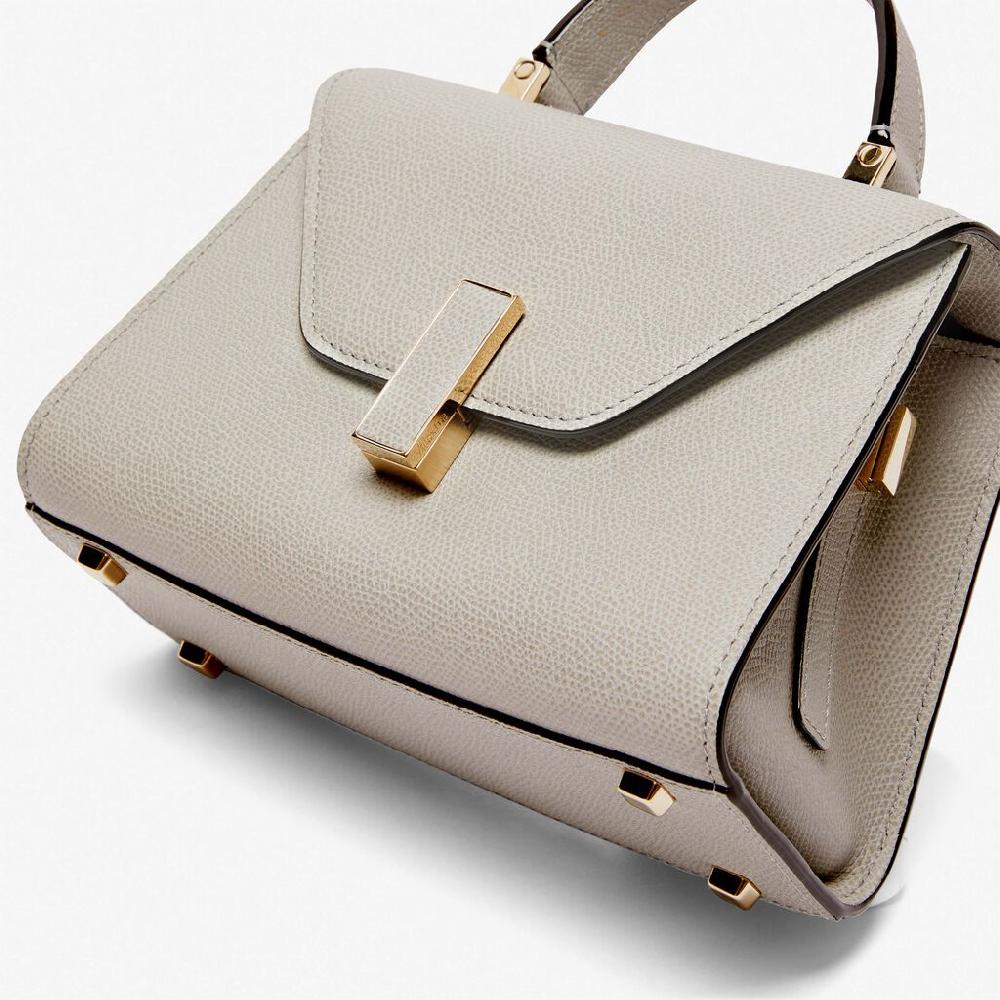 Valextra Borsa a mano Micro in Pelle Grigia | Valextra Iside Italia