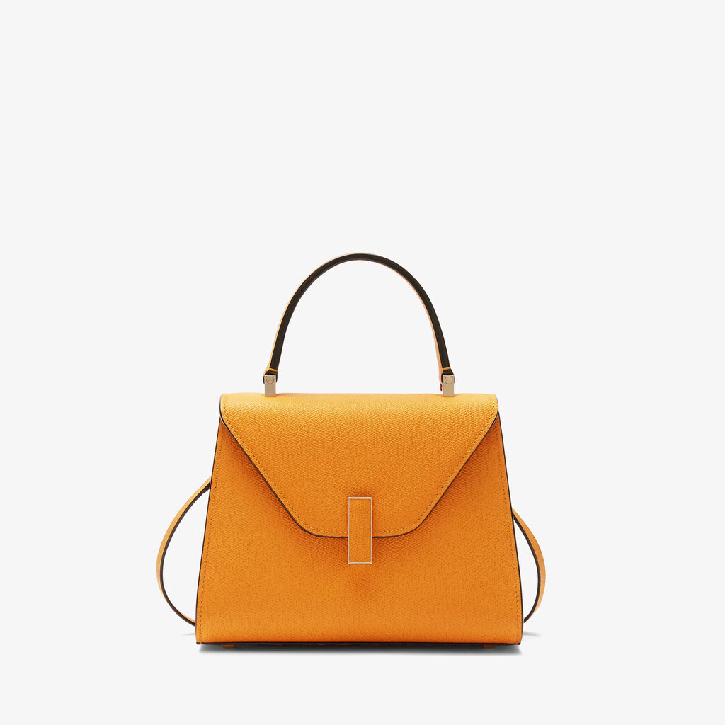 Valextra Borsa a mano Mini in Pelle Gialla con tracolla | Valextra Iside In Linea