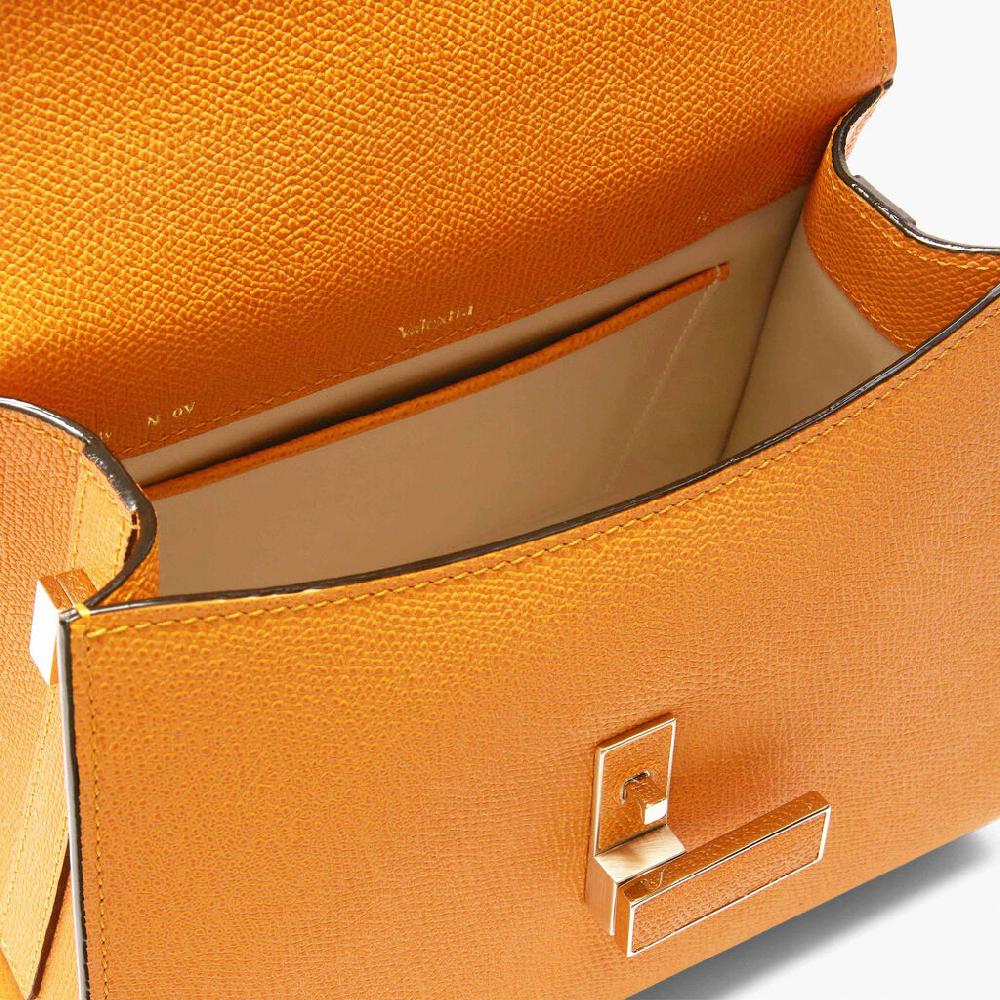 Valextra Borsa a mano Mini in Pelle Gialla con tracolla | Valextra Iside In Linea
