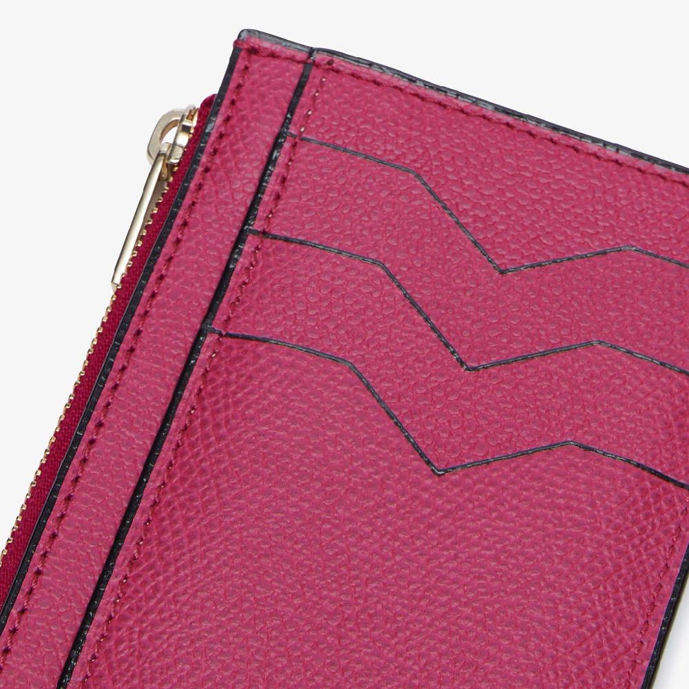 Valextra Porta carte da Donna con zip di Lusso in Pelle Rosa | Valextra Nuovo