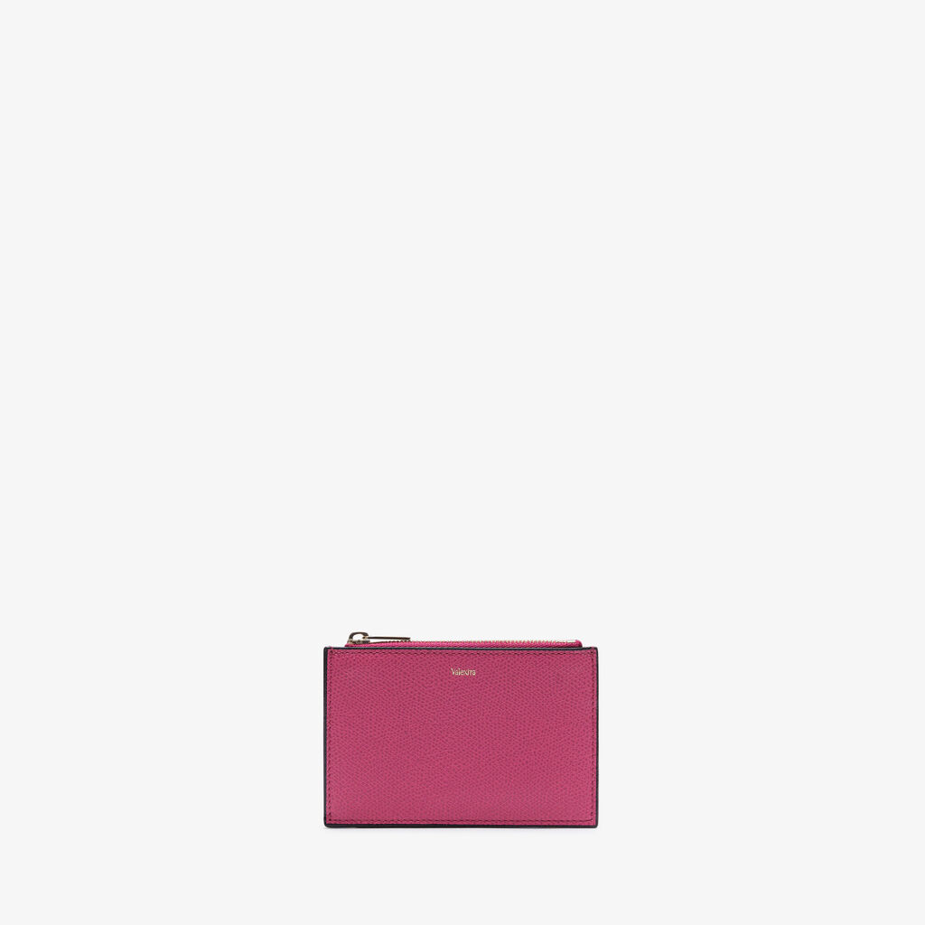 Valextra Porta carte da Donna con zip di Lusso in Pelle Rosa | Valextra Nuovo