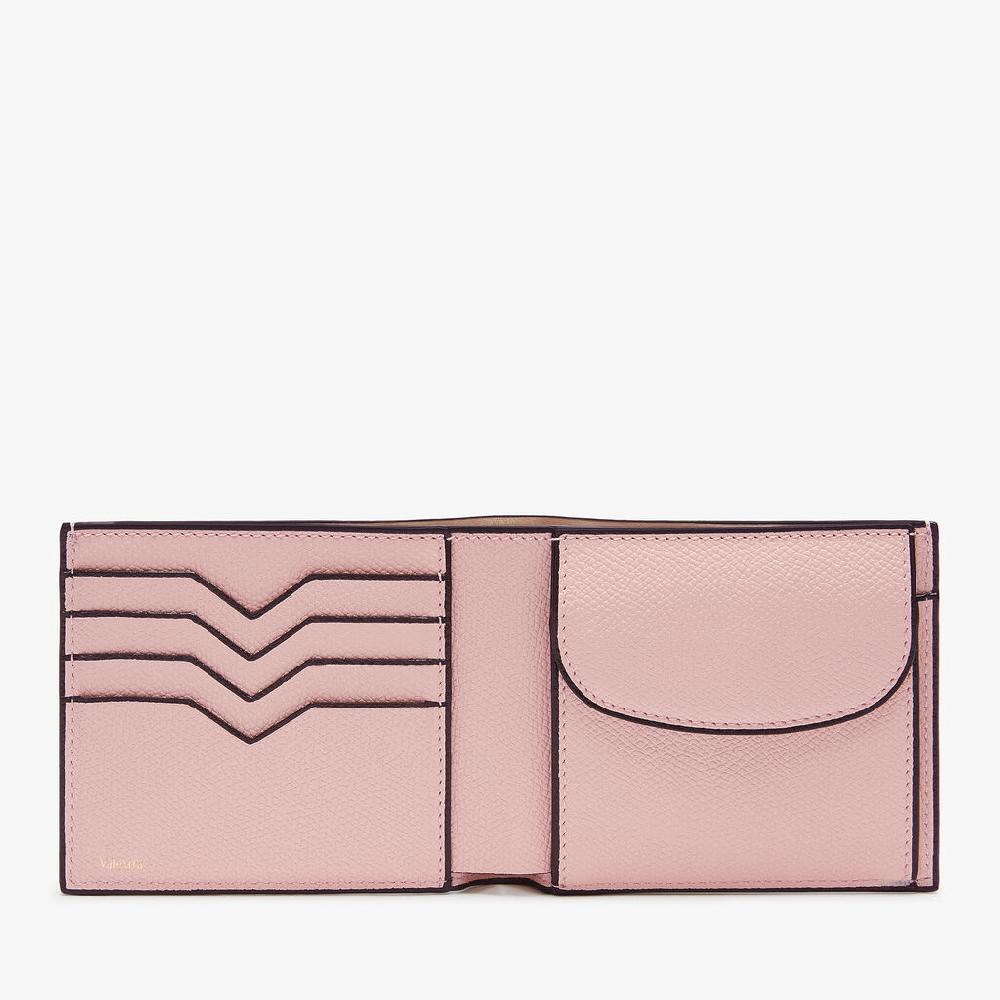 Valextra Portafoglio bifold da Donna in Pelle Rosa di Lusso | Valextra Qualità