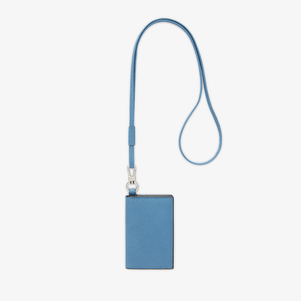 Valextra Porta carte con laccio da Donna in Pelle Azzurra | Valextra Vendita