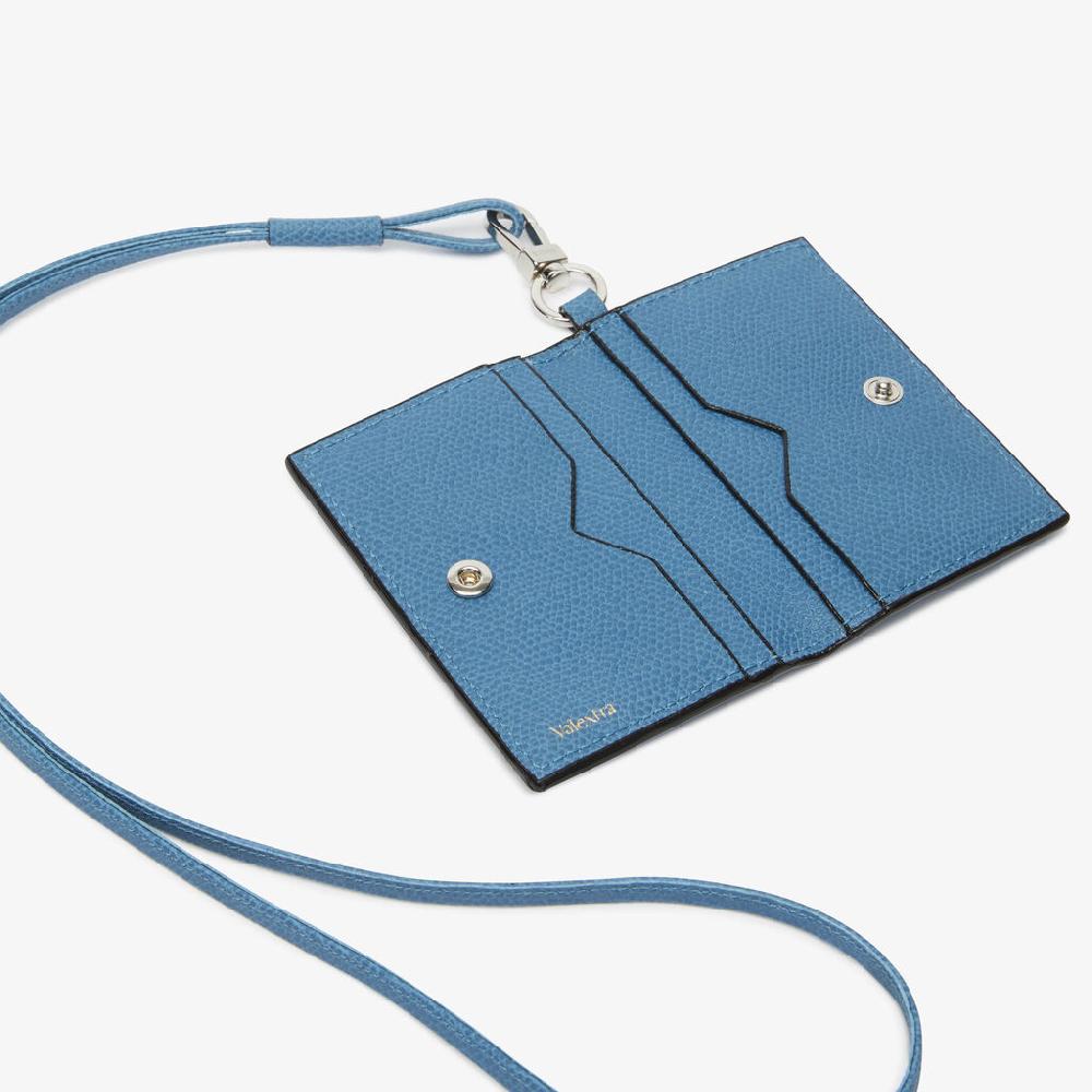Valextra Porta carte con laccio da Donna in Pelle Azzurra | Valextra Vendita