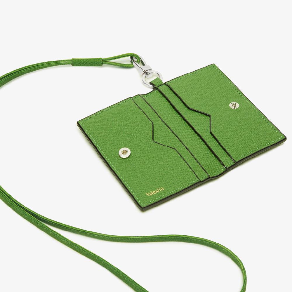 Valextra Porta carte con laccio da Donna in Pelle Verde | Valextra Promozione