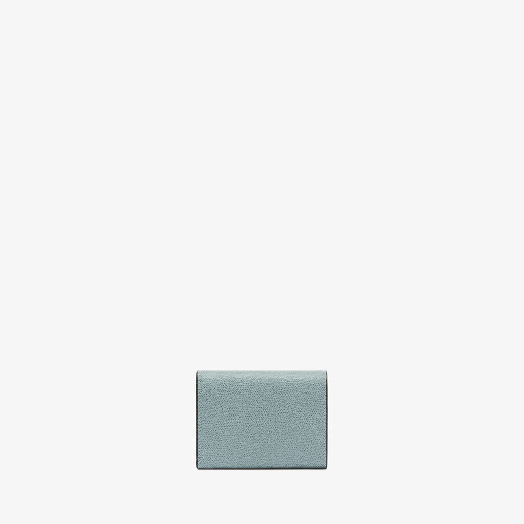 Valextra Portafoglio piccolo di Lusso in Pelle Azzurra | Valextra Pocket Soddisfazione Garantita