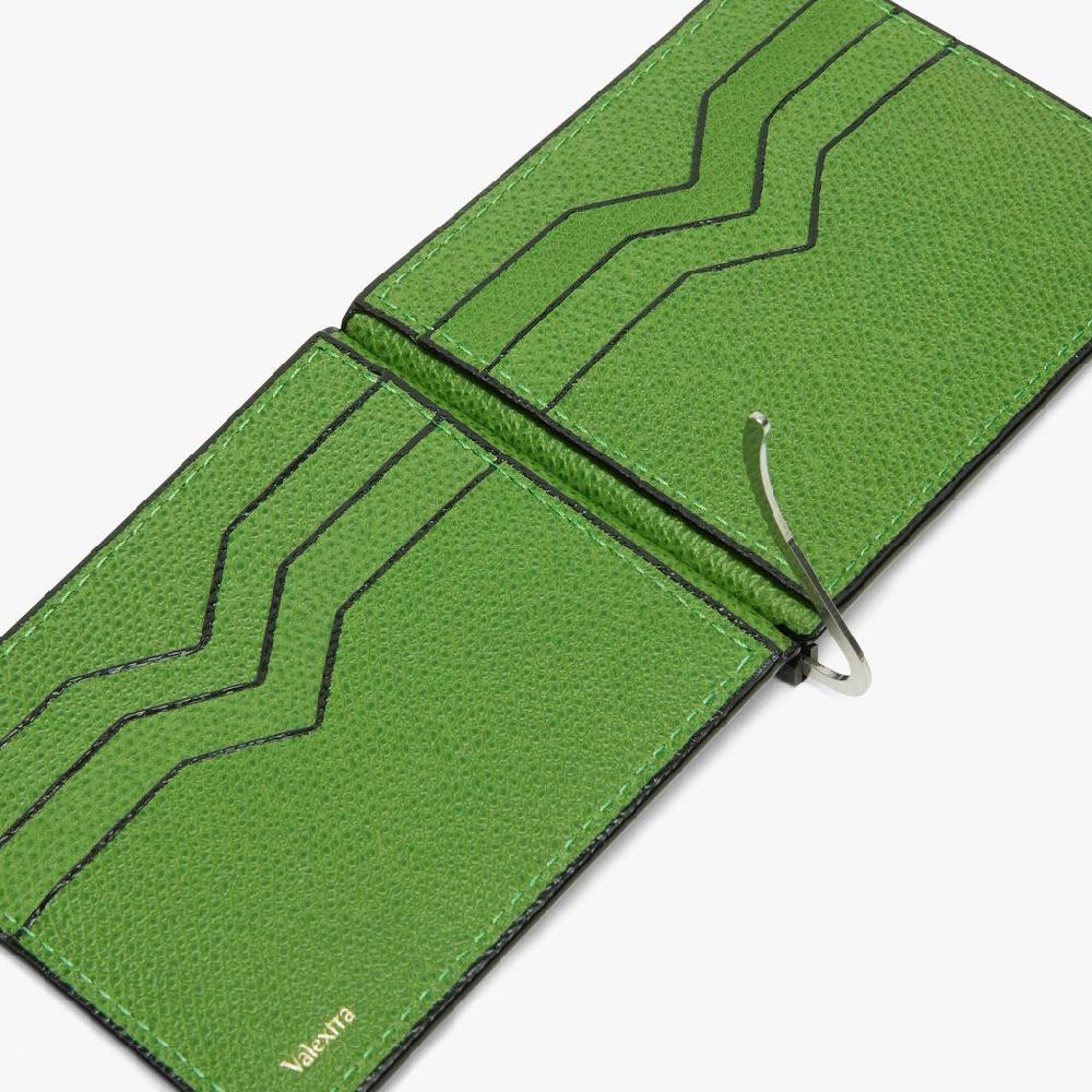 Valextra Portafoglio con fermasoldi in Pelle Verde | Piccola pelletteria Valextra Fino Al -60%