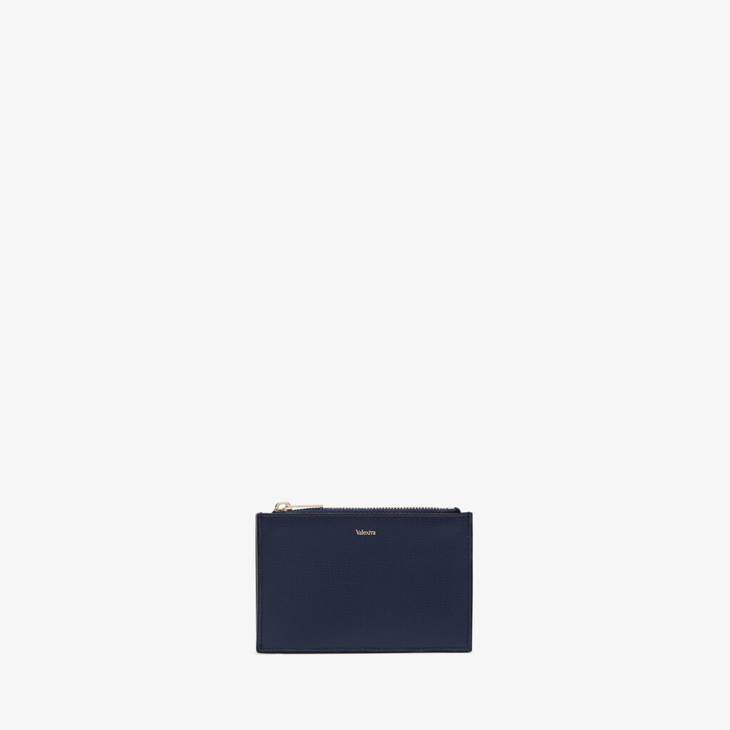 Valextra Porta Carte Con Cerniera in Pelle Blu di Lusso | Valextra Sottocosto