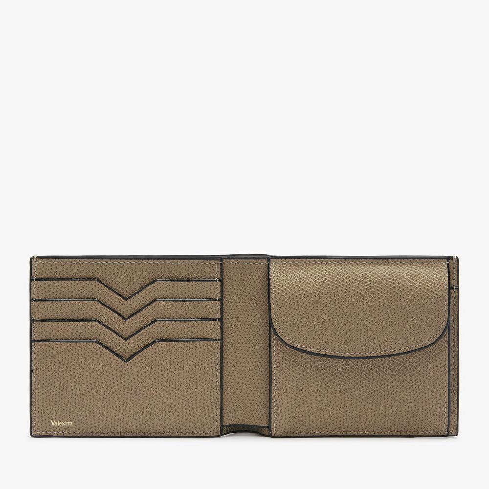 Valextra Portafoglio con portatessere in Pelle Marrone Tortora | Valextra Sconto