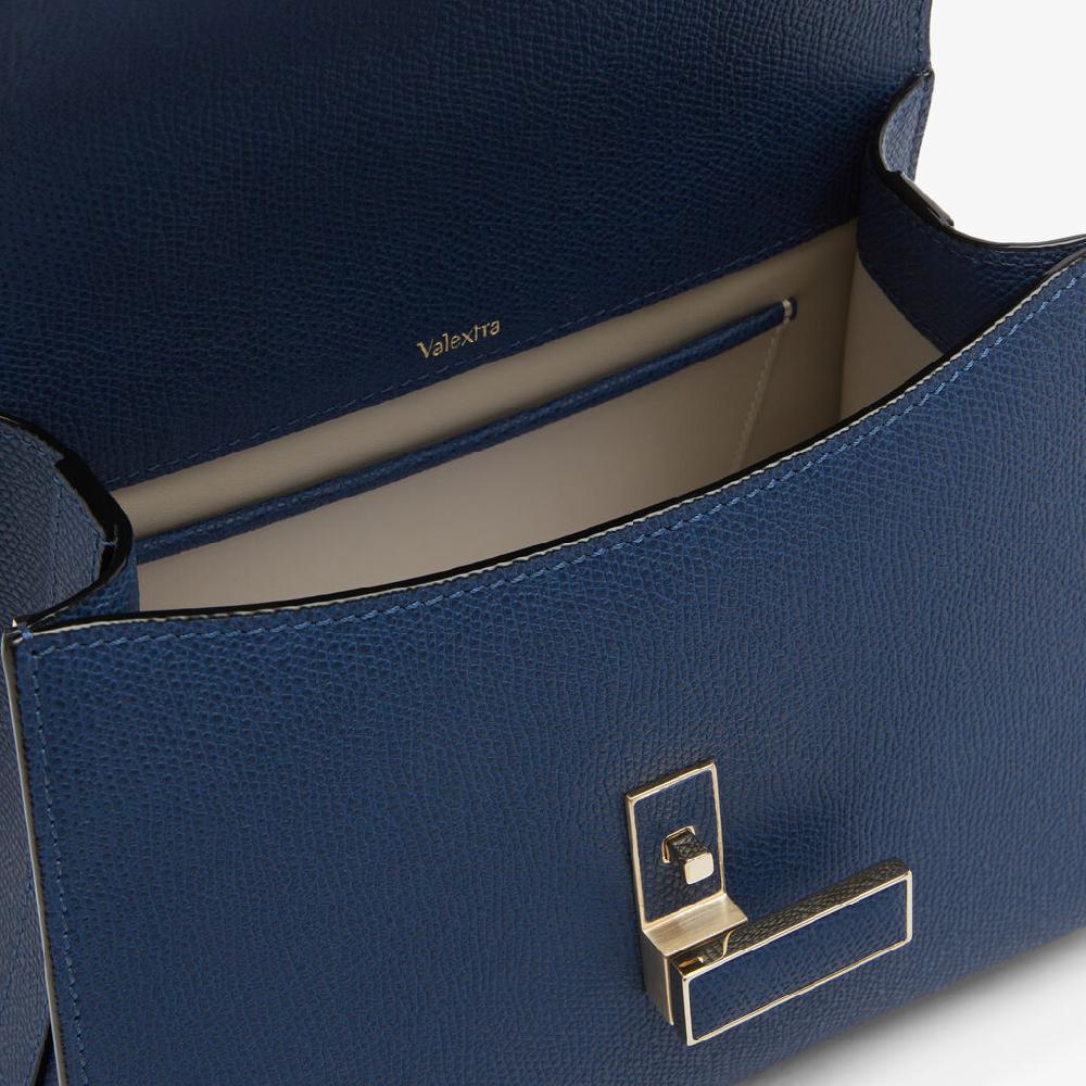 Valextra Borsa a mano Donna di Lusso in Pelle Blu Zaffiro | Valextra Iside Vendita Economica