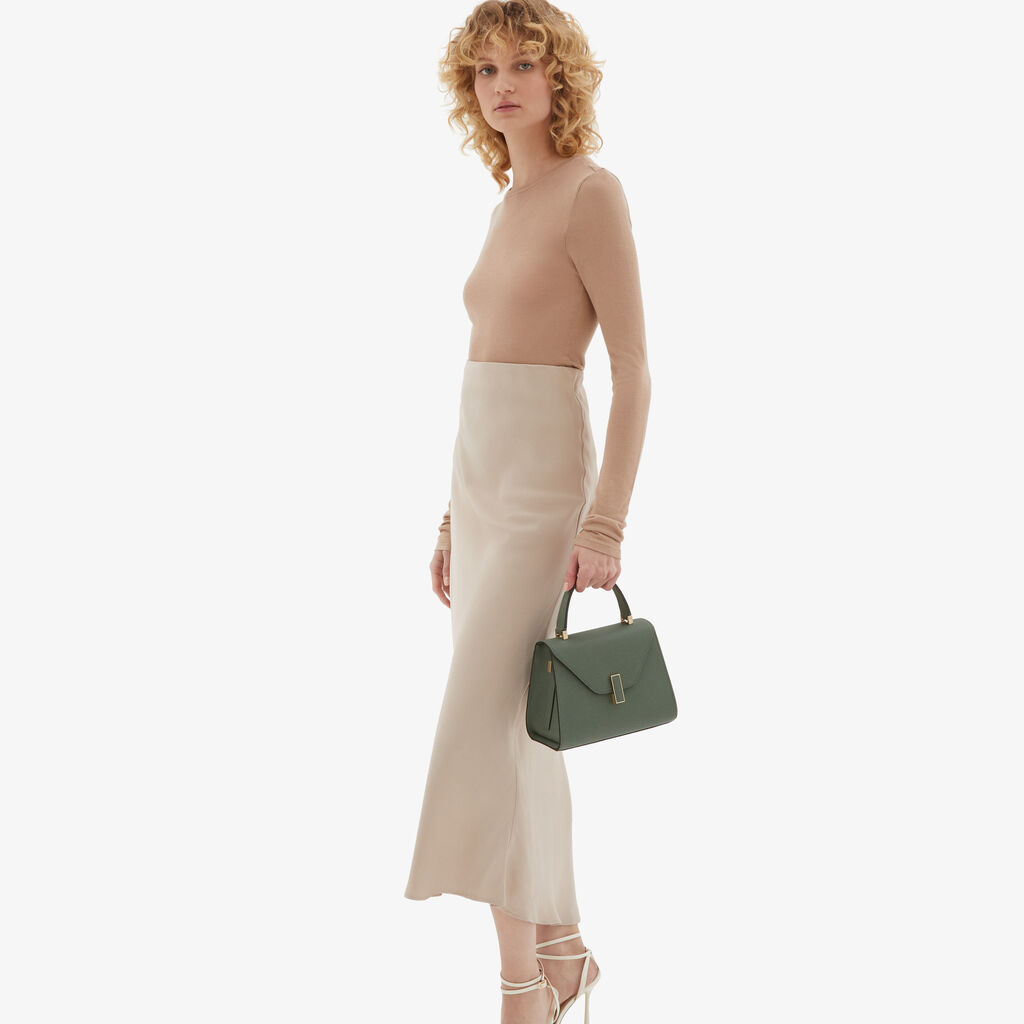 Valextra Borsetta a mano da Donna Mini in Pelle Verde | Valextra Iside Saldi Di Fabbrica