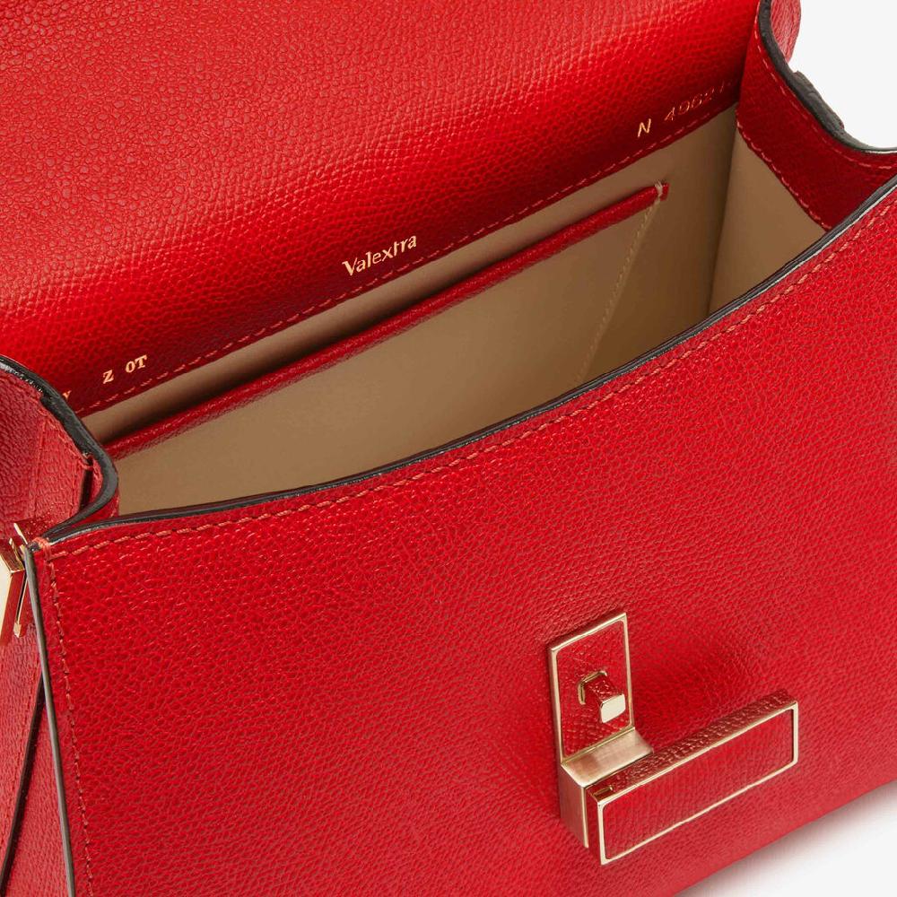 Valextra Borsa a mano Mini in Pelle Rossa | Valextra Iside Spedizione gratuita