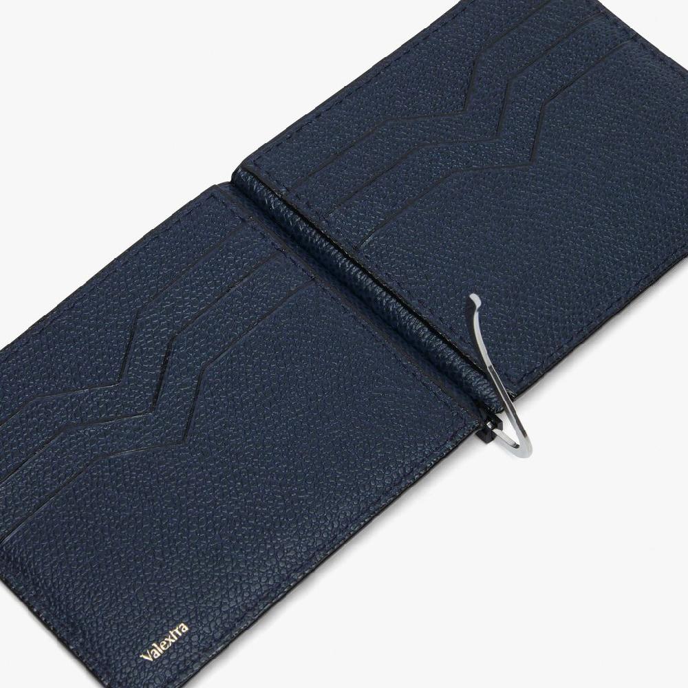 Valextra Portafoglio con fermasoldi in Pelle Blu | Valextra piccola pelletteria Grande vendita
