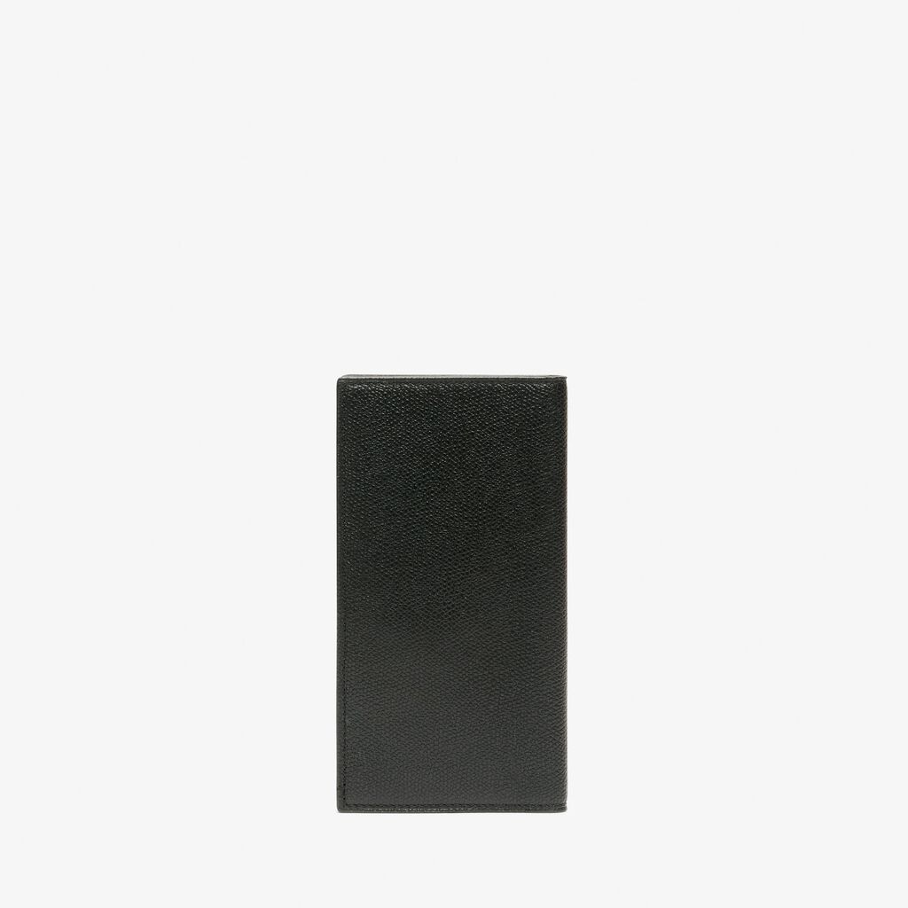 Valextra Portafoglio verticale bifold in Pelle Nera | Valextra piccola pelletteria Vendite stagionali