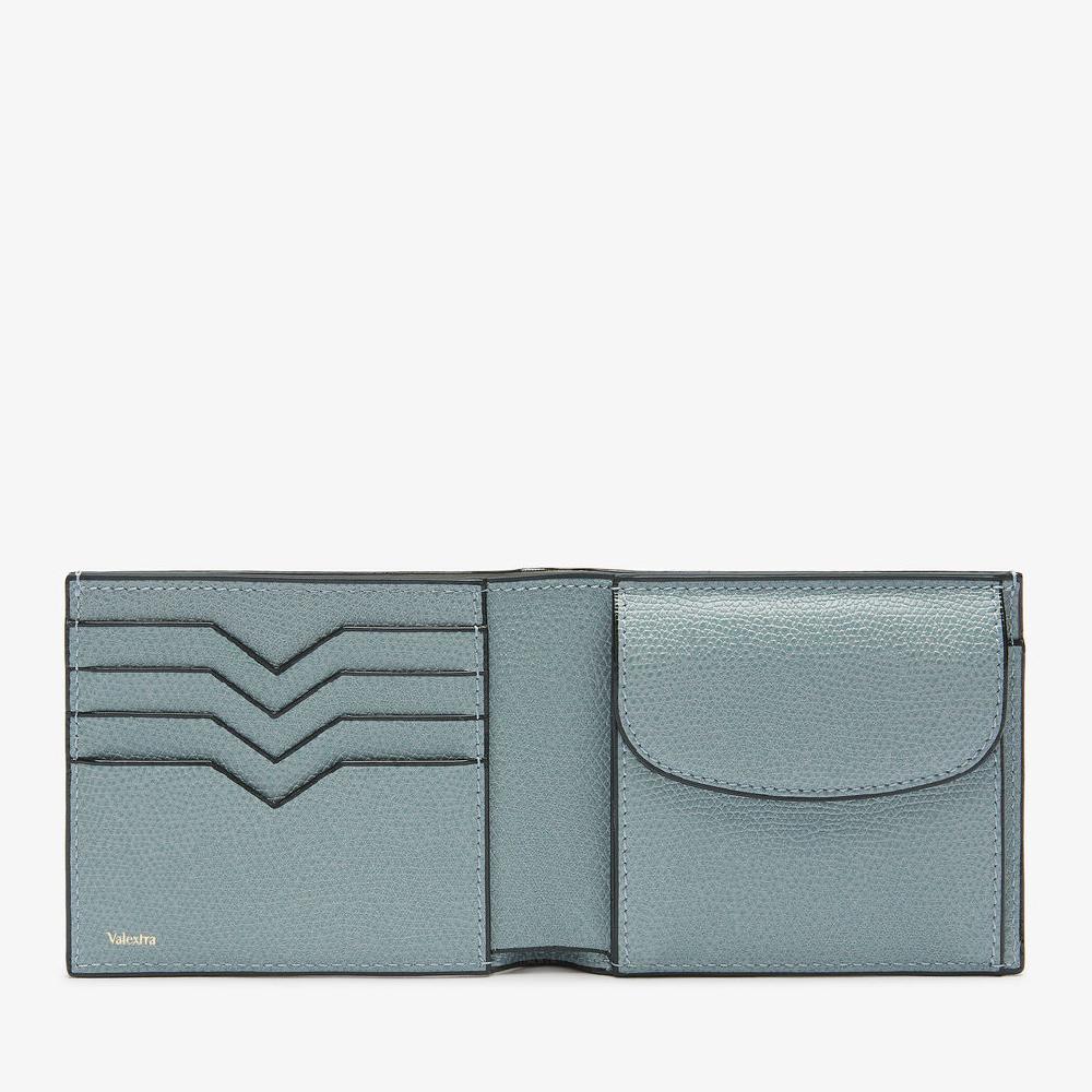 Valextra Portafoglio con portacarte in Pelle Azzurra cerulea | Valextra Offerta natalizia