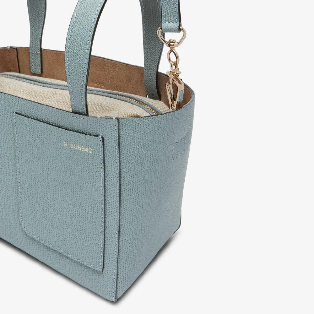 Valextra Borsa Secchiello da Donna in Pelle Azzurra | Valextra Soft Lightning offer