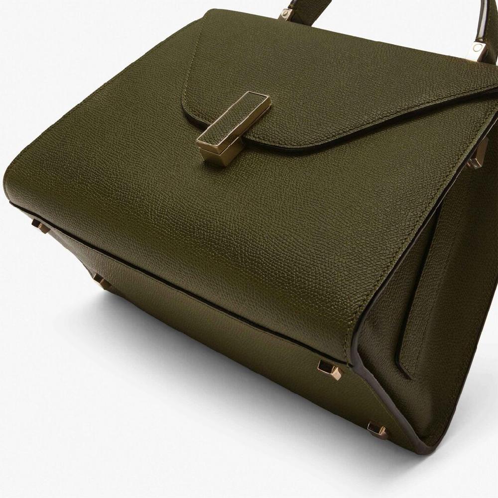 Valextra Borsa a mano Media in Pelle Verde Militare | Valextra Iside Enormi risparmi