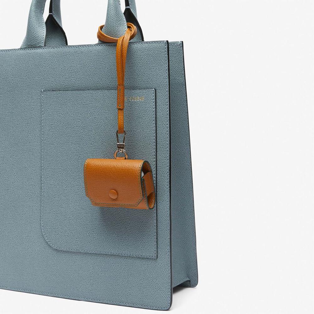 Valextra Porta Airpods Pro con Tracolla in Pelle Marrone | Valextra Sconti VIP