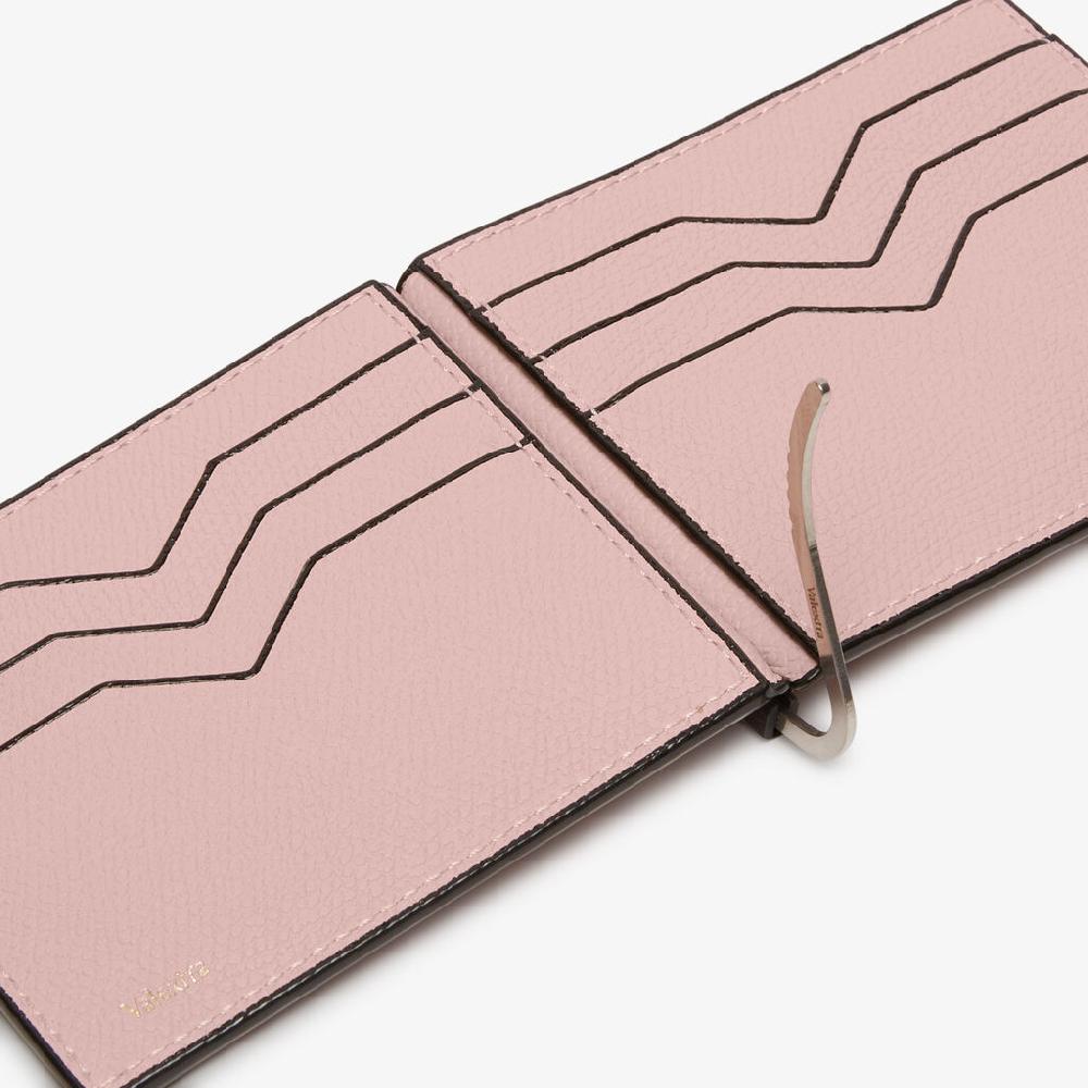 Valextra Portafoglio con fermasoldi in Pelle Rosa | Valextra Simple Grip Offerta settimanale