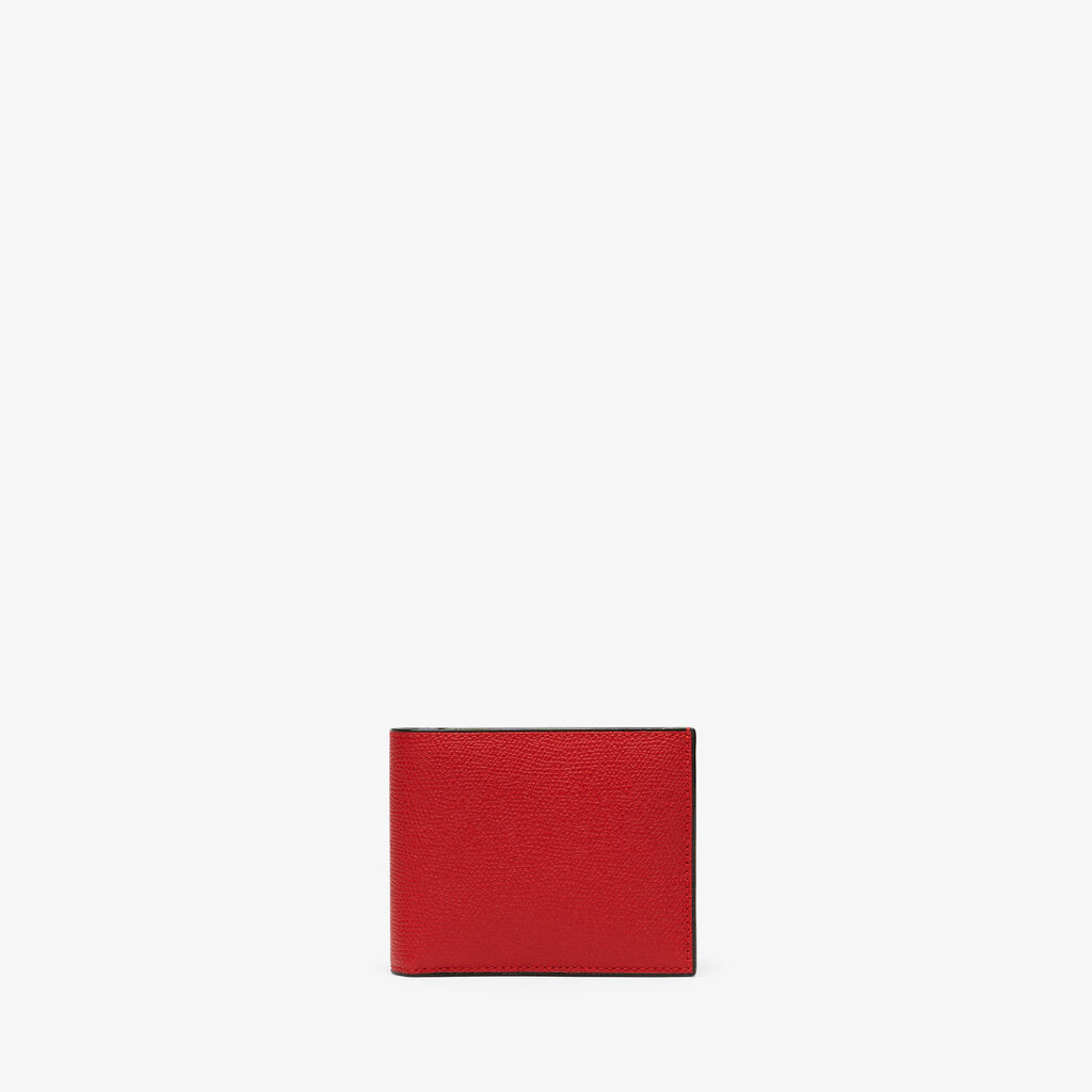 Valextra Portafoglio Bifold in Pelle Rossa con portamonete | Valextra Ritorno libero