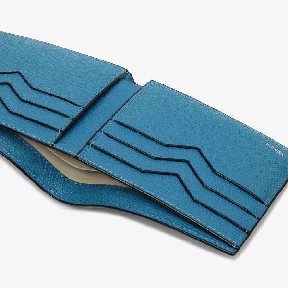 Valextra Portafoglio piccolo con portacarte in Pelle Blu Cobalto | Valextra Rilascio limitato