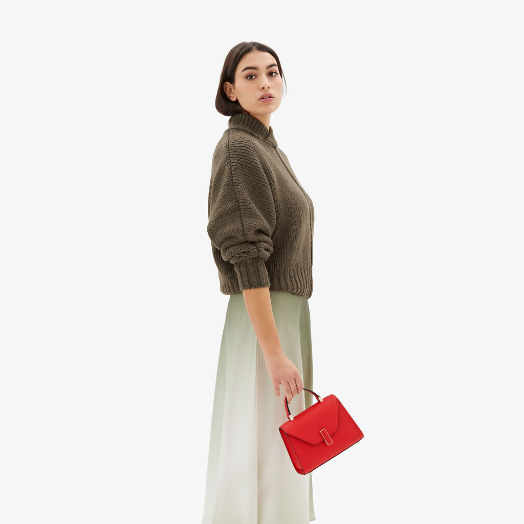 Valextra Borsa a tracolla Donna in Pelle Rossa cremisi | Valextra Iside Latest stili