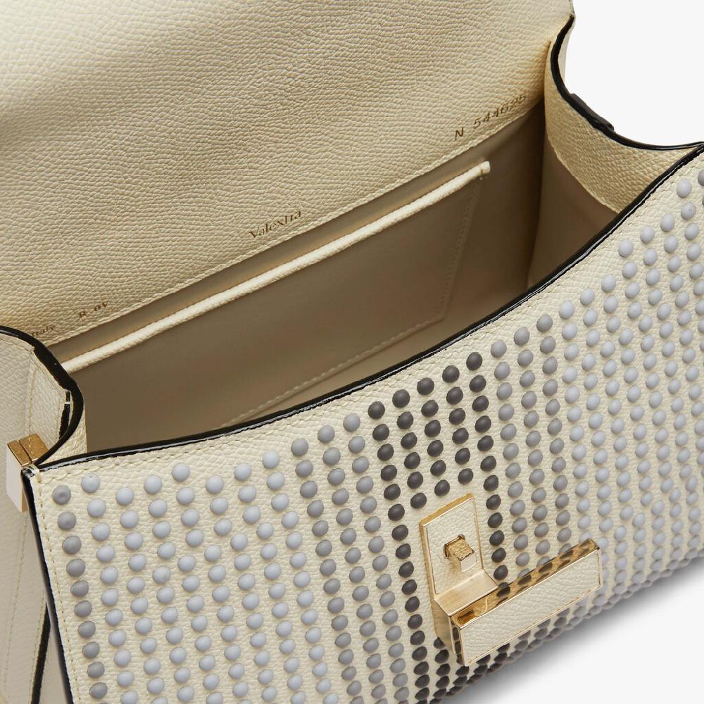 Valextra Borsa Donna con borchie Grigie in Pelle Bianca | Valextra Iside Ultimi due giorni