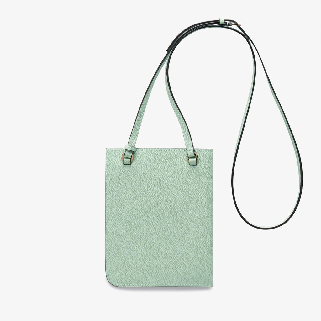 Valextra Portafoglio in Pelle Verde Acqua con tracolla | Valextra Soft Fino al 65% di sconto