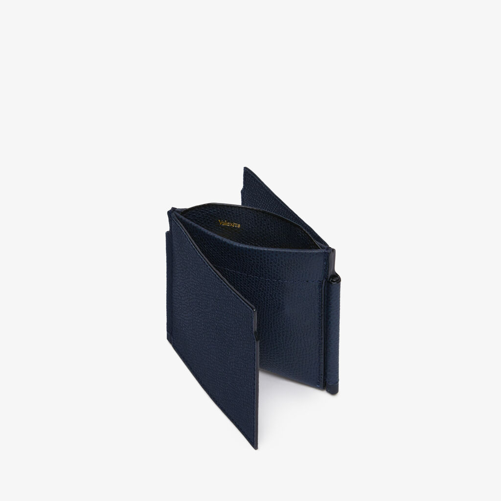 Valextra Portafoglio con fermasoldi trifold in Pelle Blu | Valextra Only for today