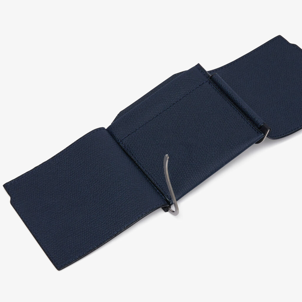 Valextra Portafoglio con fermasoldi trifold in Pelle Blu | Valextra Only for today