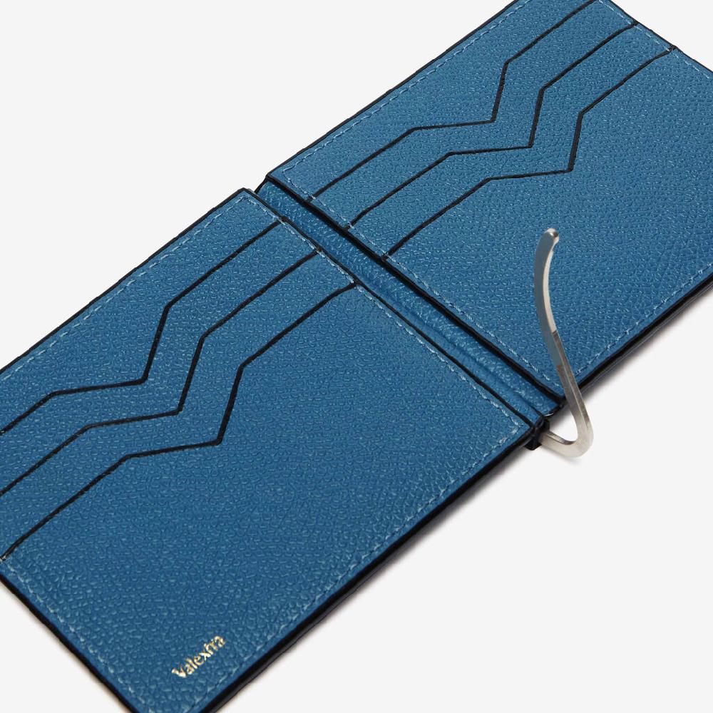 Valextra Portafoglio fermasoldi in Pelle Blu | Valextra Offerta speciale della fabbrica