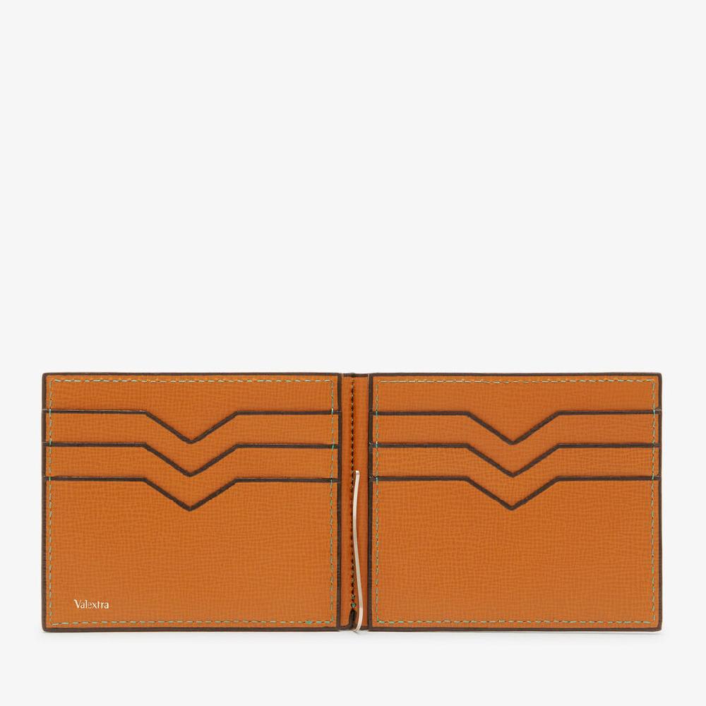 Valextra Portafoglio con fermasoldi e portacarte in Pelle Marrone | Valextra Discount Store per i nuovi prodotti