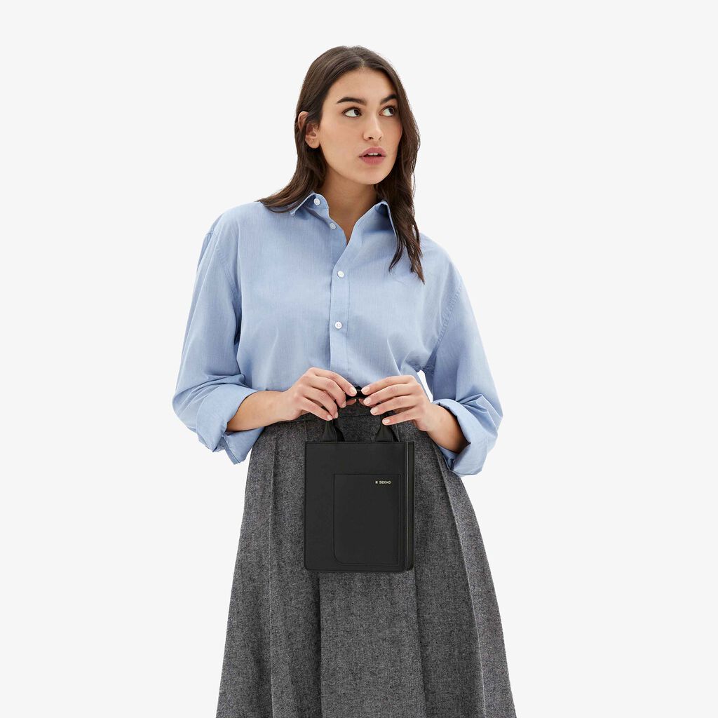 Valextra Borsa a tracolla Donna di Lusso in Pelle Nera | Valextra Boxy Super sconto