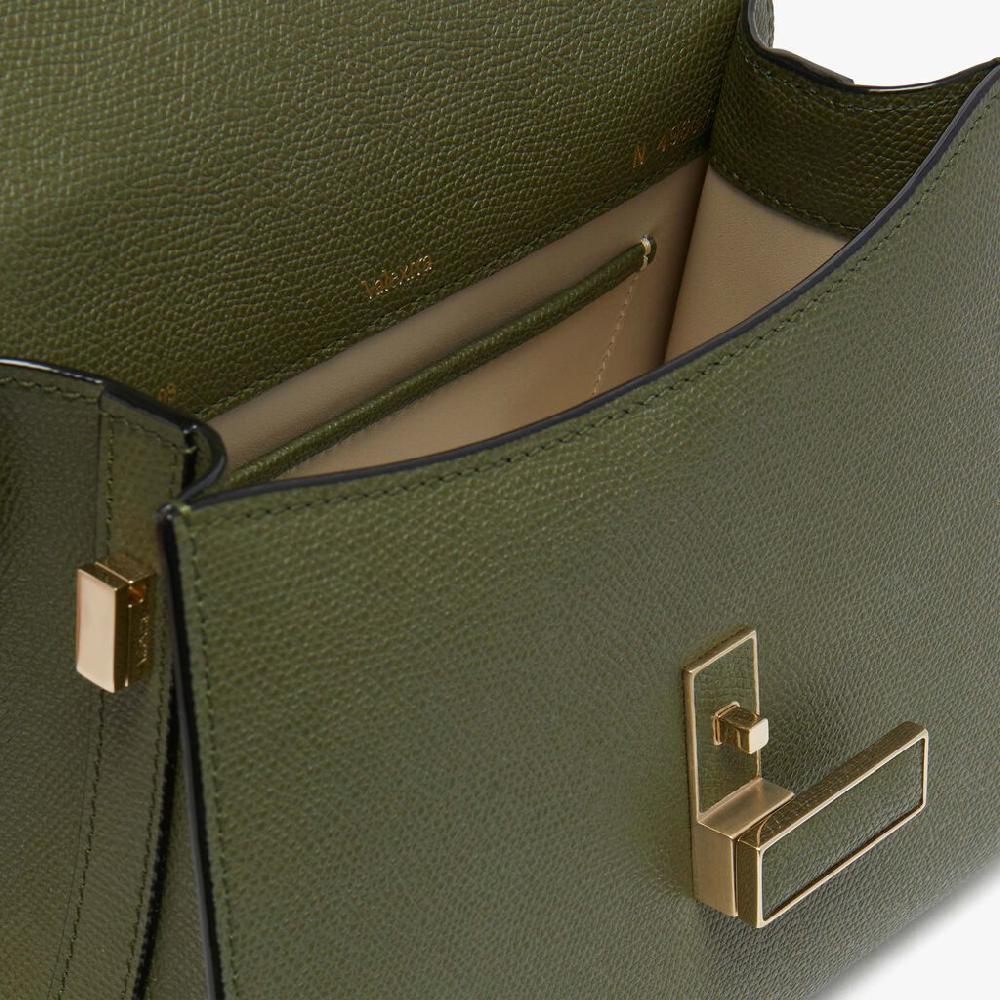 Valextra Borsa a mano Mini in Pelle Verde Militare | Valextra Iside Enormi sconti