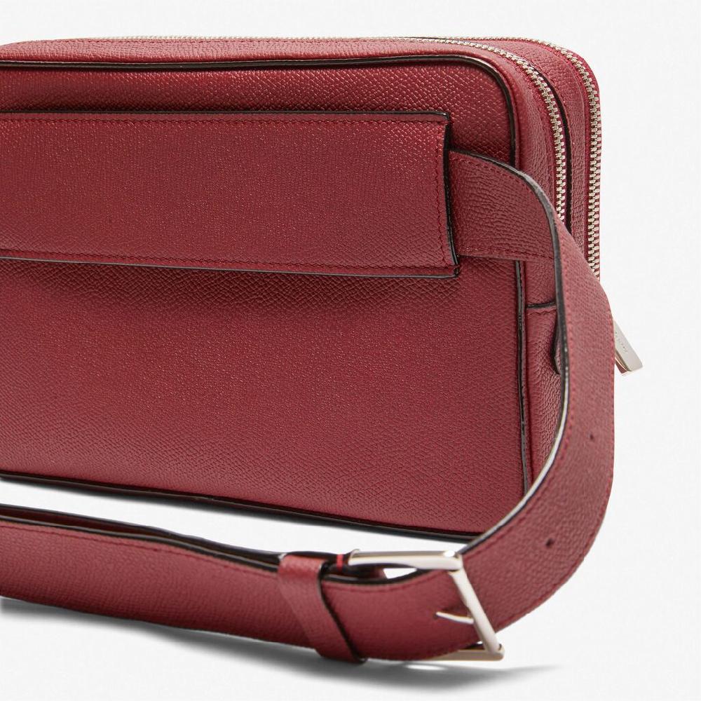 Valextra Borsetta versatile Bum Bag in Pelle Bordeaux | Valextra V-Line Trasporto libero internazionale
