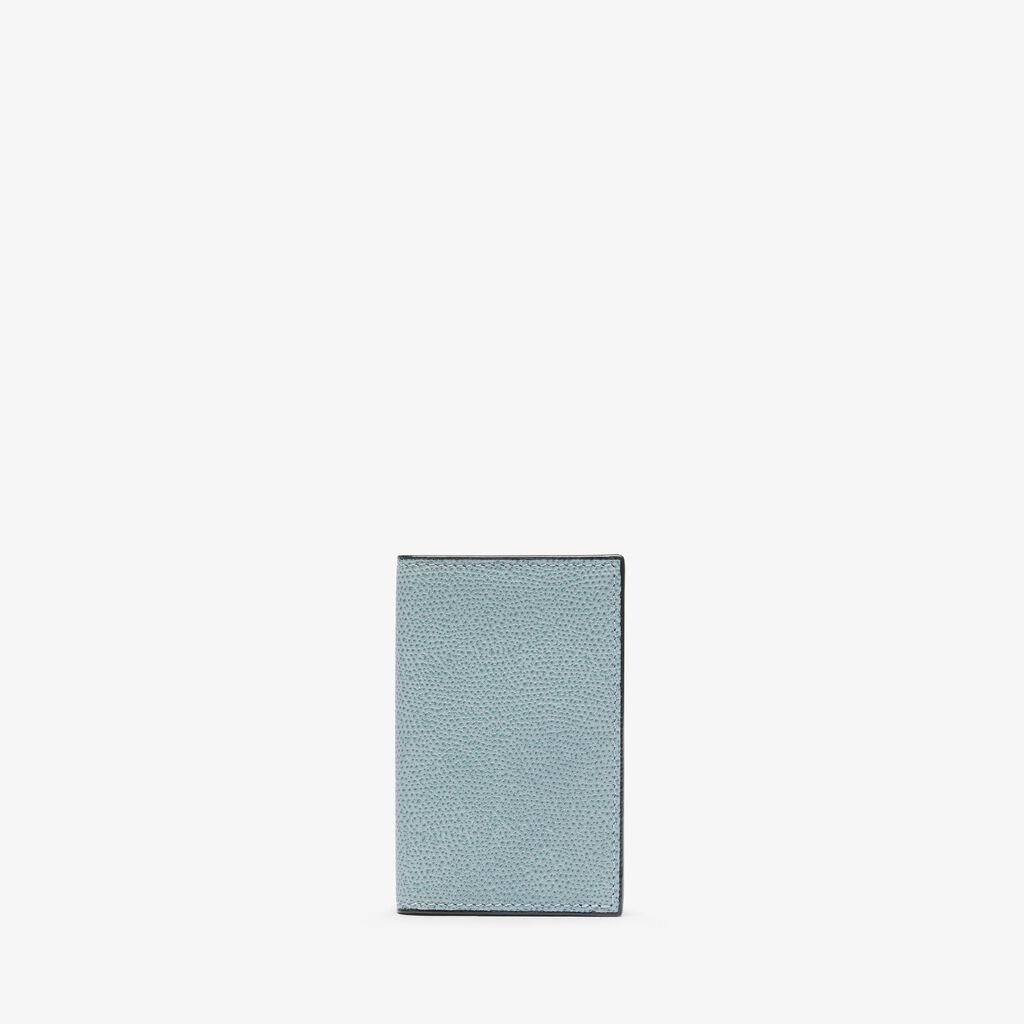 Valextra Porta carte di credito in Pelle Azzurra cerulea | Valextra Officina
