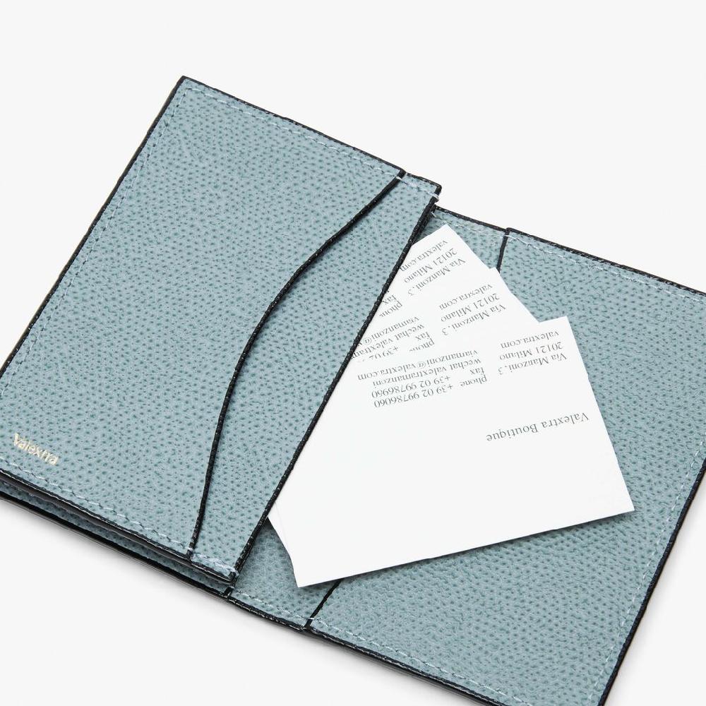 Valextra Porta carte di credito in Pelle Azzurra cerulea | Valextra Officina