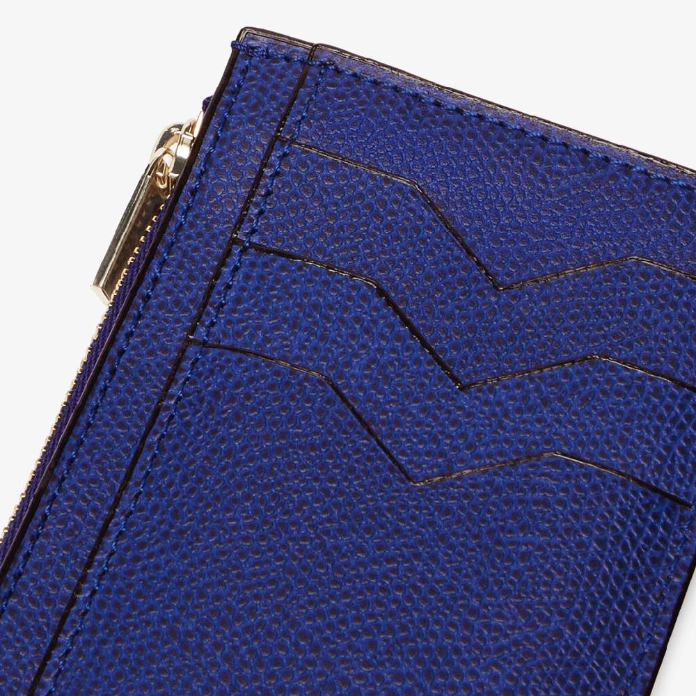 Valextra Portamonete in Pelle Blu | Valextra Esporta salva