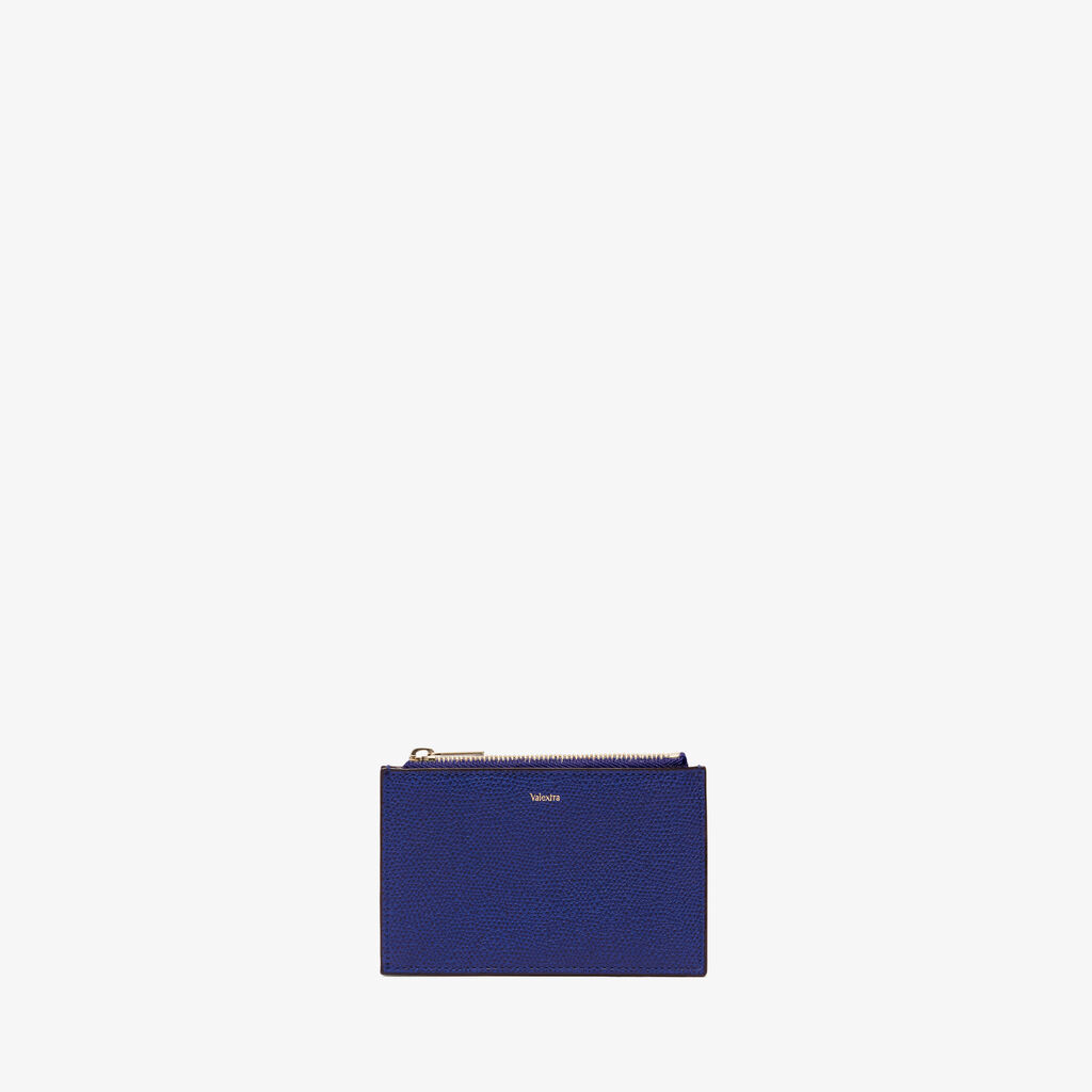 Valextra Portamonete in Pelle Blu | Valextra Esporta salva